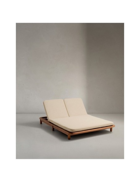 Tumbona doble Turqueta de madera maciza de teca FSC 100% - Kave Home