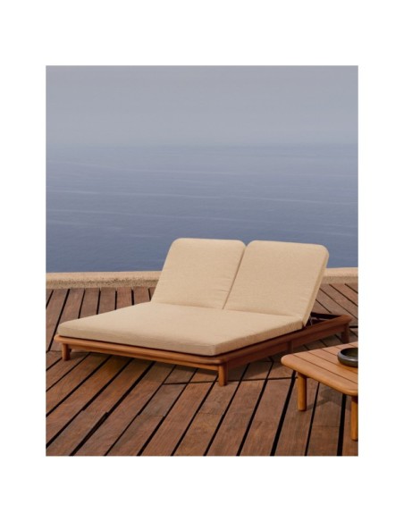 Tumbona doble Turqueta de madera maciza de teca FSC 100% - Kave Home
