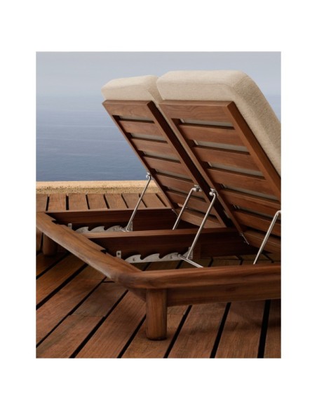 Tumbona doble Turqueta de madera maciza de teca FSC 100% - Kave Home