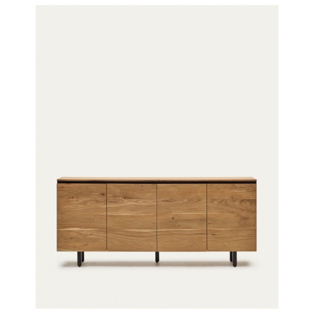 Aparador Uxue 4 puertas de madera maciza de acacia con acabado natural 200 x 88 cm - Kave Home