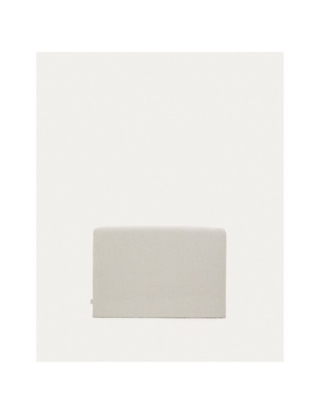 Cabecero desenfundable Valma de chenilla perla para cama de 90 x 200 cm - Kave Home