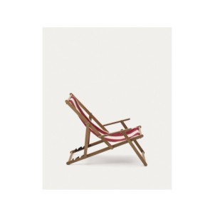 Hamaca plegable de exterior Vilara rayas granate y beige... 2