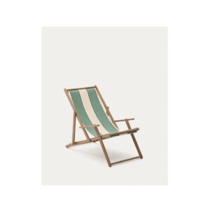 Hamaca plegable de exterior Vilara rayas verde y beige de...