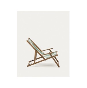 Hamaca plegable de exterior Vilara rayas verde y beige de... 2