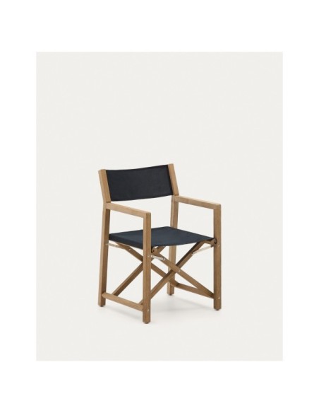 Silla plegable de exterior Vilara negro de madera maciza de acacia FSC 100% - Kave Home