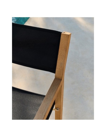 Silla plegable de exterior Vilara negro de madera maciza de acacia FSC 100% - Kave Home