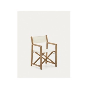 Silla plegable de exterior Vilara blanco de madera maciza...