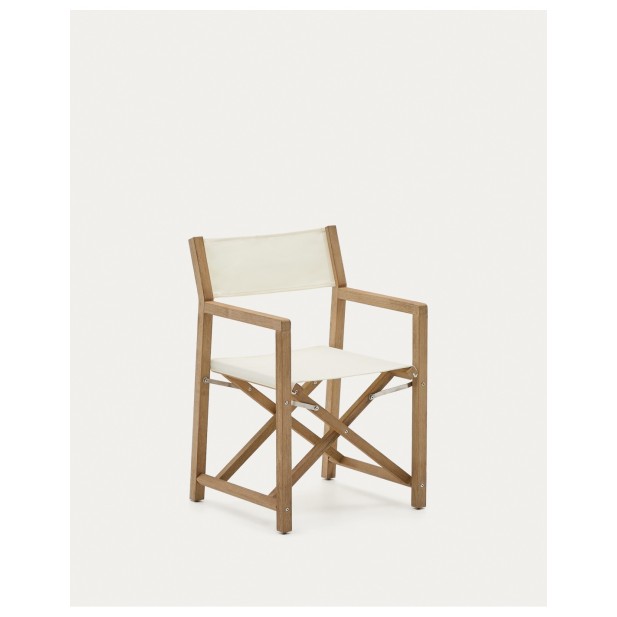 Silla plegable de exterior Vilara blanco de madera maciza de acacia FSC 100% - Kave Home