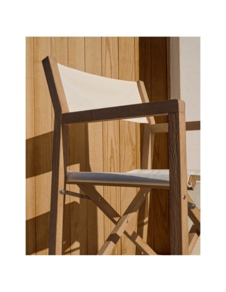 Silla plegable de exterior Vilara blanco de madera maciza de acacia FSC 100% - Kave Home