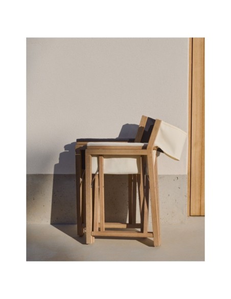 Silla plegable de exterior Vilara blanco de madera maciza de acacia FSC 100% - Kave Home