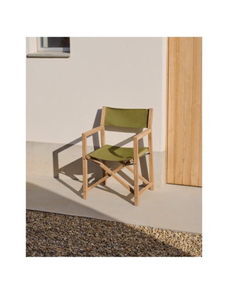 Silla plegable de exterior Vilara verde de madera maciza de acacia FSC 100% - Kave Home