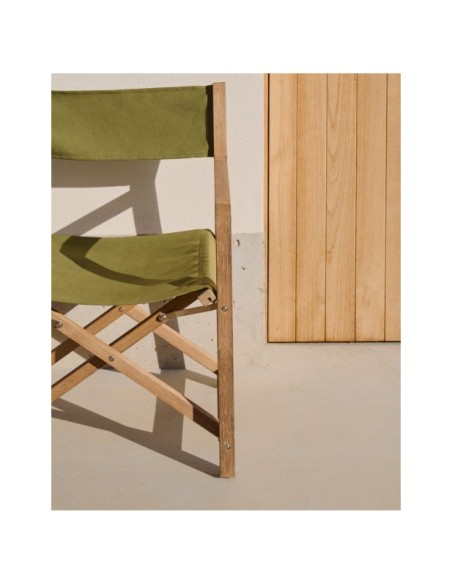 Silla plegable de exterior Vilara verde de madera maciza de acacia FSC 100% - Kave Home