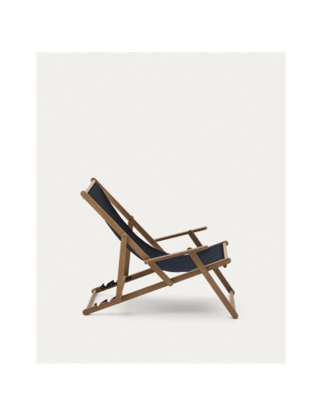 Hamaca plegable de exterior Vilara negro de madera maciza de acacia FSC 100% - Kave Home