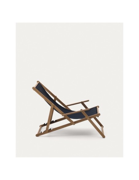 Hamaca plegable de exterior Vilara negro de madera maciza de acacia FSC 100% - Kave Home