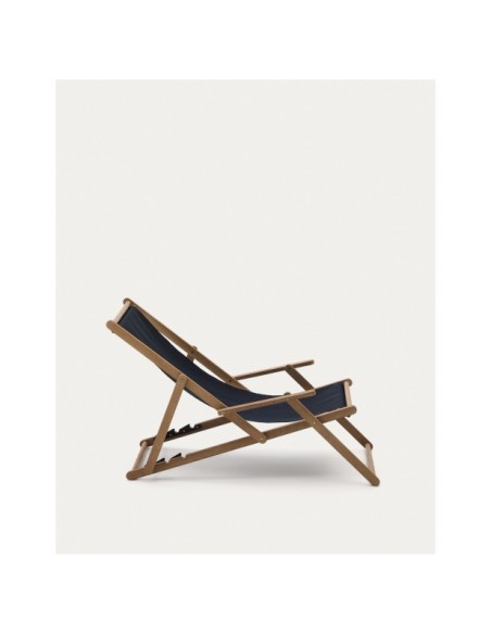 Hamaca plegable de exterior Vilara negro de madera maciza de acacia FSC 100% - Kave Home