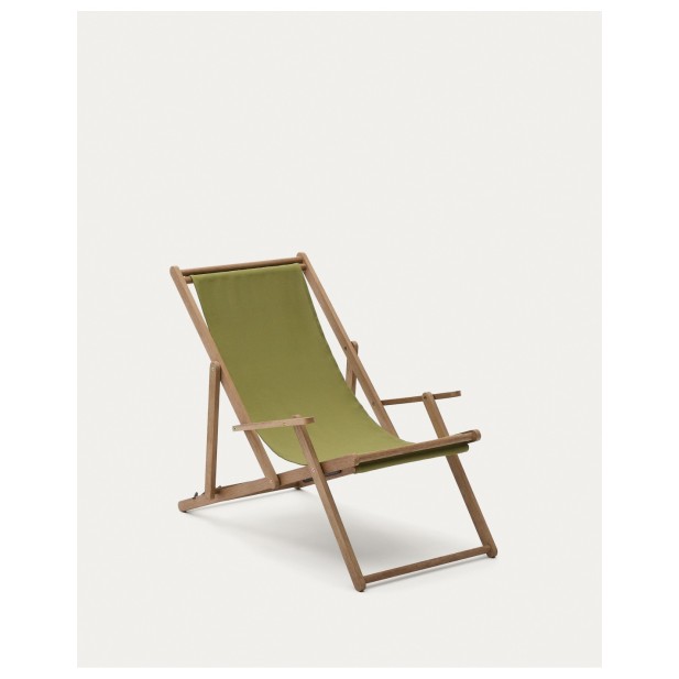 Hamaca plegable de exterior Vilara verde de madera maciza de acacia FSC 100% - Kave Home