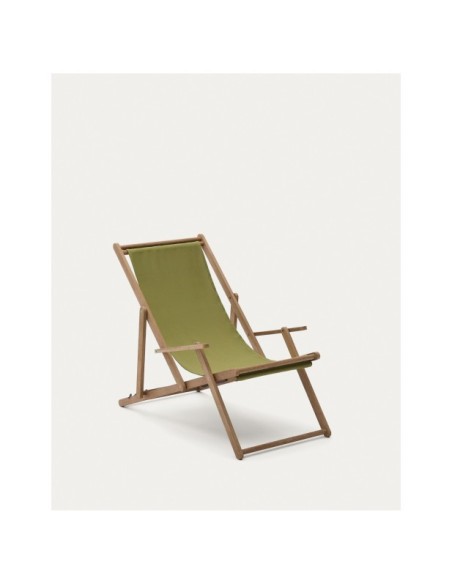 Hamaca plegable de exterior Vilara verde de madera maciza de acacia FSC 100% - Kave Home