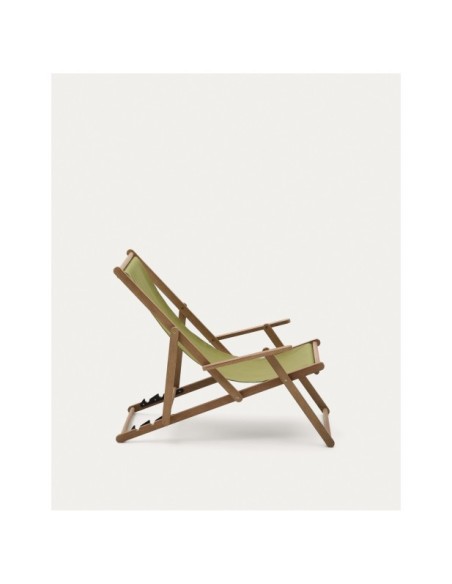 Hamaca plegable de exterior Vilara verde de madera maciza de acacia FSC 100% - Kave Home