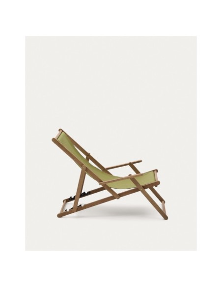 Hamaca plegable de exterior Vilara verde de madera maciza de acacia FSC 100% - Kave Home