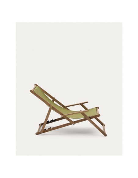 Hamaca plegable de exterior Vilara verde de madera maciza de acacia FSC 100% - Kave Home