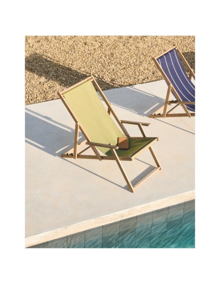 Hamaca plegable de exterior Vilara verde de madera maciza de acacia FSC 100% - Kave Home