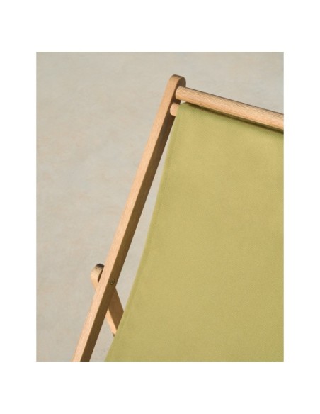Hamaca plegable de exterior Vilara verde de madera maciza de acacia FSC 100% - Kave Home
