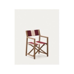 Silla plegable de exterior Vilara rayas granate y beige...