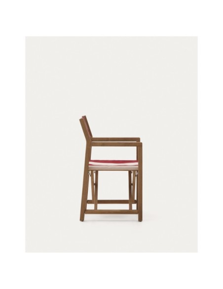 Silla plegable de exterior Vilara rayas granate y beige de madera maciza de acacia FSC 100% - Kave Home