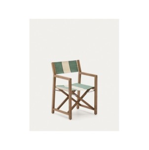 Silla plegable de exterior Vilara rayas verde y beige de...