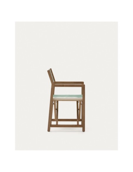 Silla plegable de exterior Vilara rayas verde y beige de madera maciza de acacia FSC 100% - Kave Home