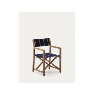Silla plegable de exterior Vilara rayas azul y beige de...