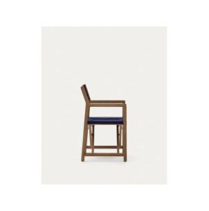 Silla plegable de exterior Vilara rayas azul y beige de... 2