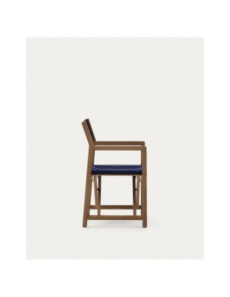 Silla plegable de exterior Vilara rayas azul y beige de madera maciza de acacia FSC 100% - Kave Home