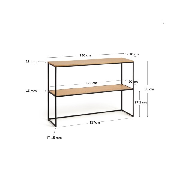 Consola Yoana de chapa de roble y... Consola Yoana de chapa de roble y...