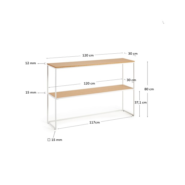 Consola Yoana de chapa de roble y... Consola Yoana de chapa de roble y...