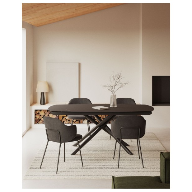 Mesa extensible Yodalia de cristal y... Mesa extensible Yodalia de cristal y...