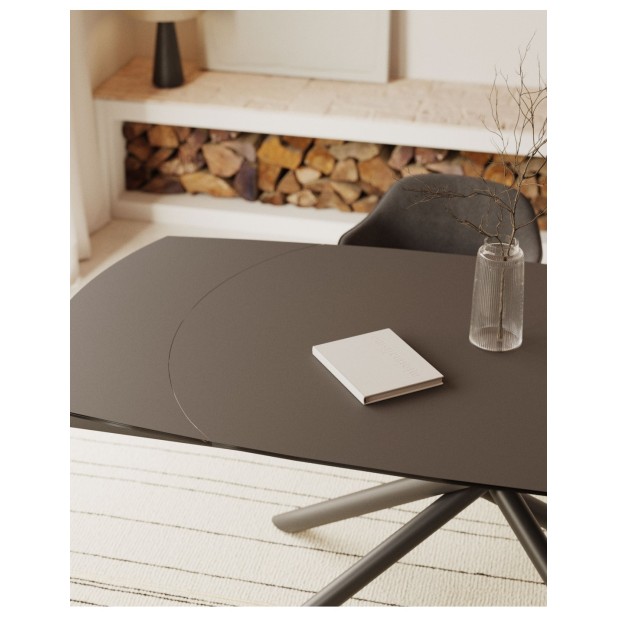 Mesa extensible Yodalia de cristal y... Mesa extensible Yodalia de cristal y...