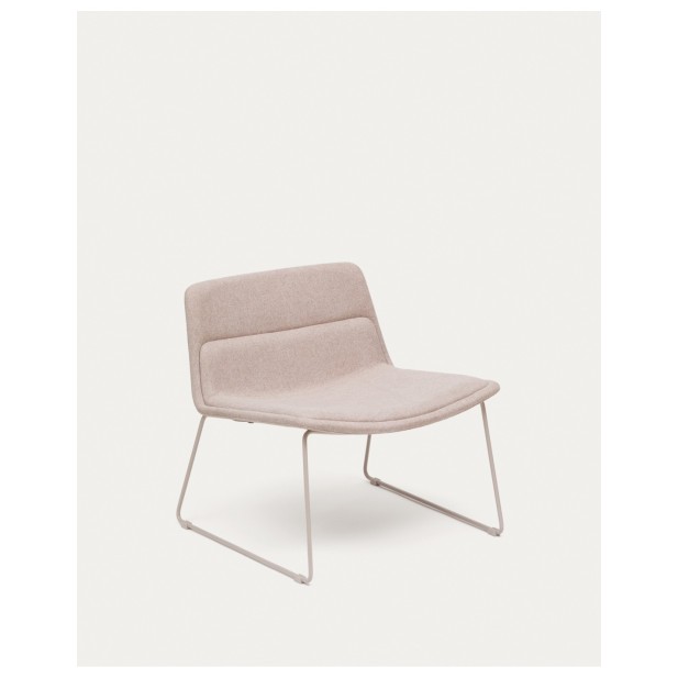 Butaca Zahara beige y acero con acabado beige FSC 100% - Kave Home
