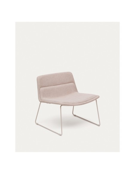 Butaca Zahara beige y acero con acabado beige FSC 100% - Kave Home