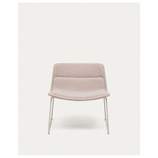 Butaca Zahara beige y acero con... Butaca Zahara beige y acero con...