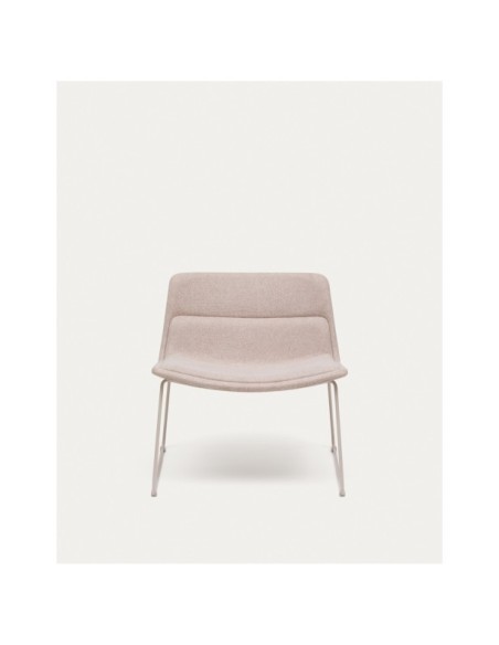 Butaca Zahara beige y acero con acabado beige FSC 100% - Kave Home