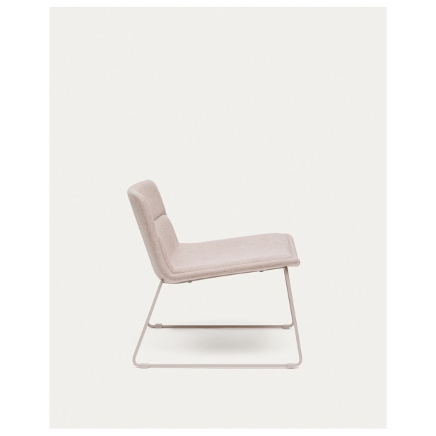 Butaca Zahara beige y acero con... Butaca Zahara beige y acero con...