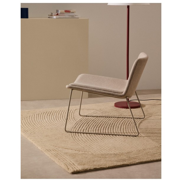 Butaca Zahara beige y acero con... Butaca Zahara beige y acero con...