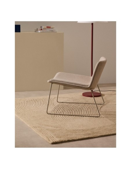 Butaca Zahara beige y acero con acabado beige FSC 100% - Kave Home