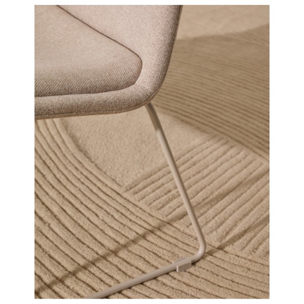 Butaca Zahara beige y acero con... Butaca Zahara beige y acero con...