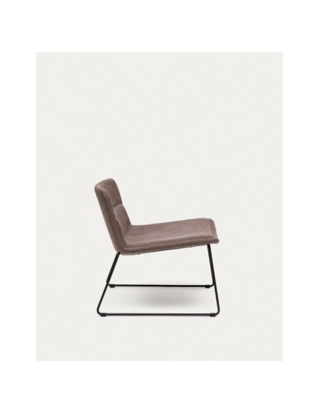 Butaca Zahara marrón y acero con acabado negro FSC 100%   - Kave Home