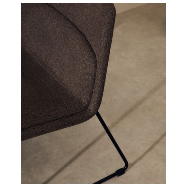 Butaca Zahara marrón y acero con... Butaca Zahara marrón y acero con...