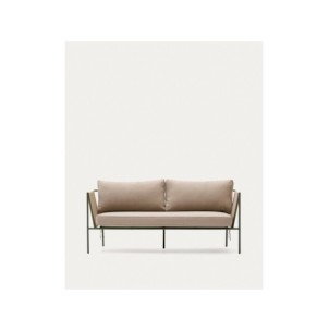 Sofá 2 plazas de exterior Zivia de cuerda crudo y acero...