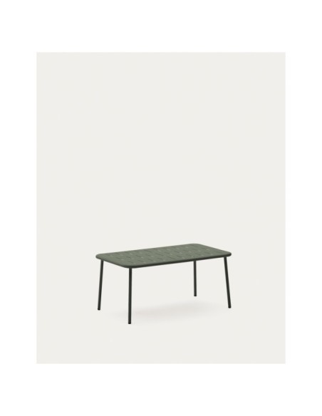 Mesa de centro de exterior Zivia de acero galvanizado verde 90 x 50 cm - Kave Home