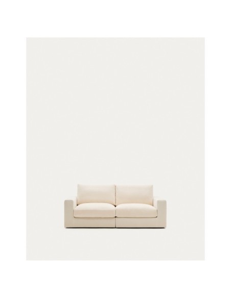 Sofá modular desenfundable Alea 3 plazas chenilla crudo 220 cm - Kave Home